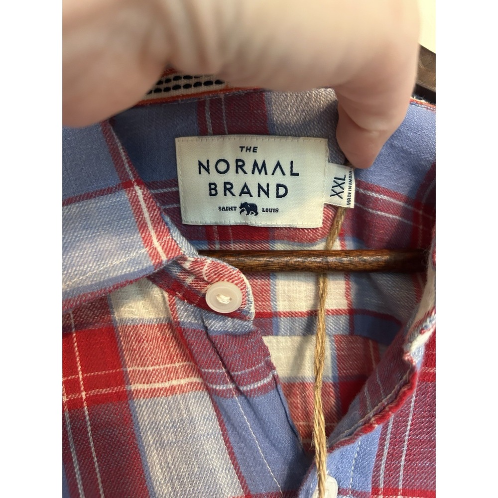 The Normal Brand Skipper Button Down XXL NWT Plaid Americana Preppy - Picture 7 of 11